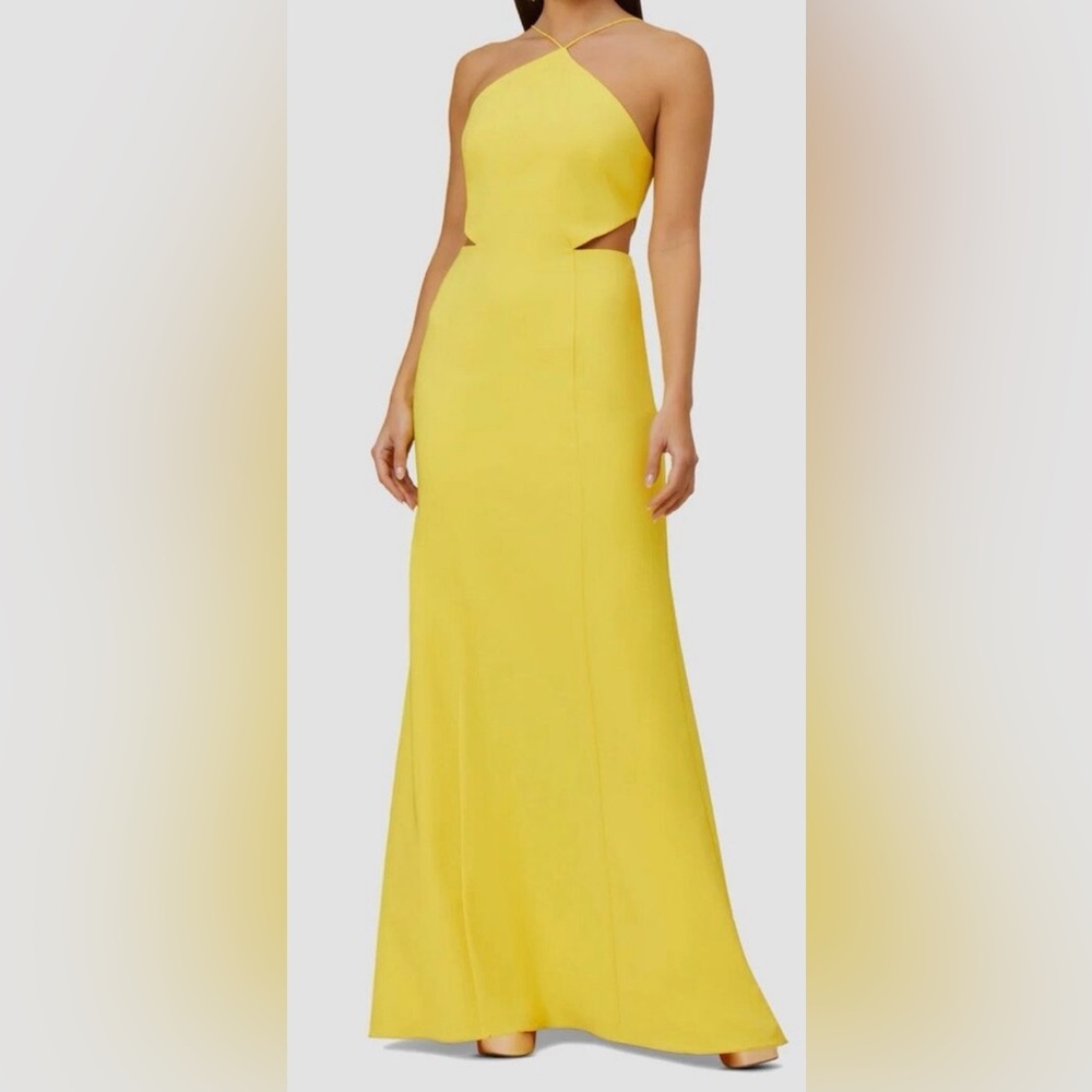 Aidan Mattox Cutout Stretch Crepe Mermaid Gown